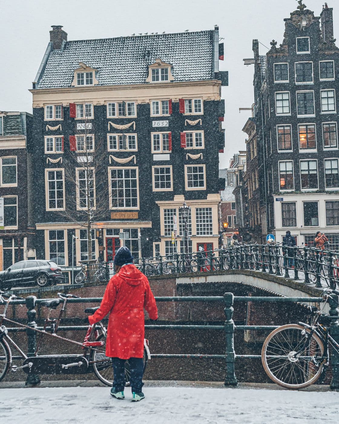 red coat-woman